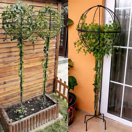 Spalier metalic pentru plante cățărătoare 50 × 10 cm – negru