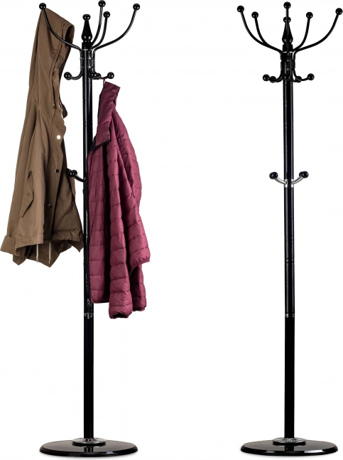 Cuier tip stativ pentru haine cu bază de marmură ModernHome, negru