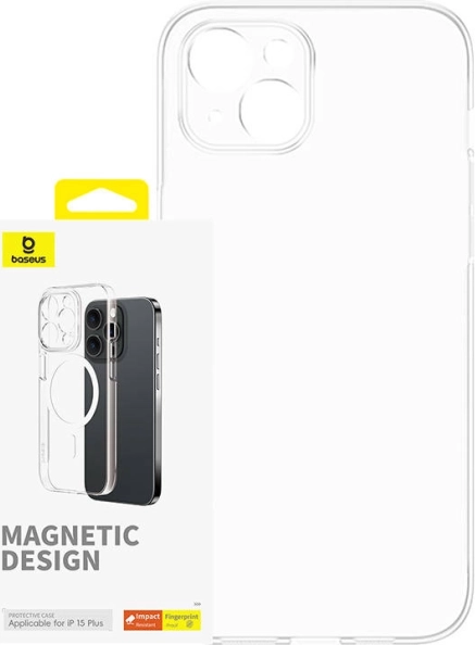 Carcasă magnetică Baseus OS-Lucent pentru iPhone 15 Plus transparentă