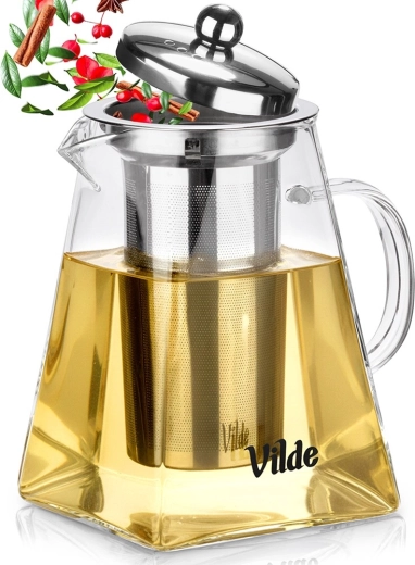 Cană din sticlă cu filtru de ceai din oțel inoxidabil 920 ml