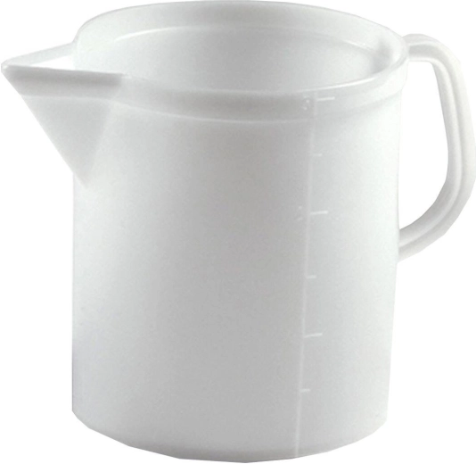 Cana gradată din plastic 5 l cu scară – albă