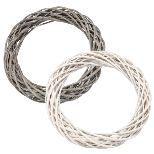 Coroniță din nuiele 40 cm în culoare albă sau gri