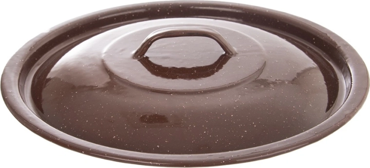 Capac emailat maro pentru găleată Brown, 30 cm