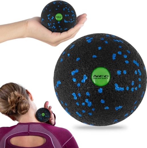 Minge de masaj și fitness din EPP 8 cm negru-albastru NEO-SPORT