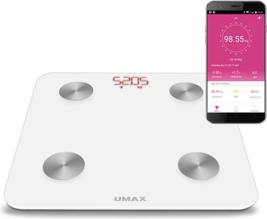 Cântar personal inteligent UMAX Smart Scale US20M cu analiză corporală și Bluetooth