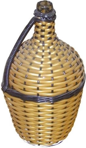 Damigeană împletită din sticlă 5 l – mix de culori