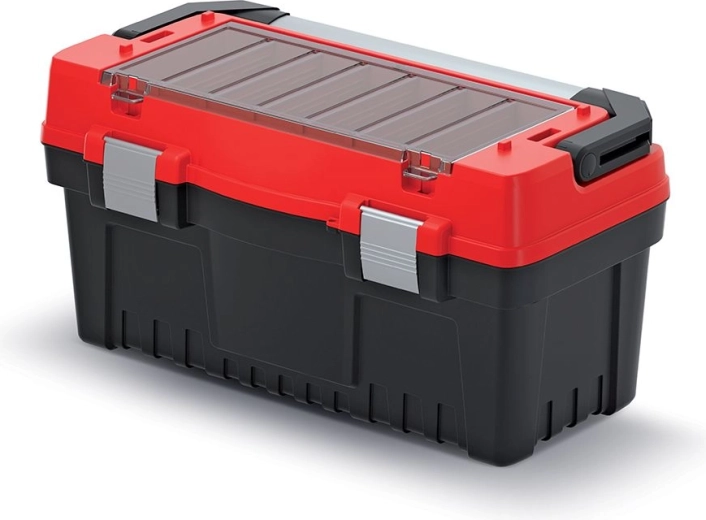 Cutie pentru unelte cu mâner și încuietori metalice EVO, 548 × 274 × 286 mm, roșie