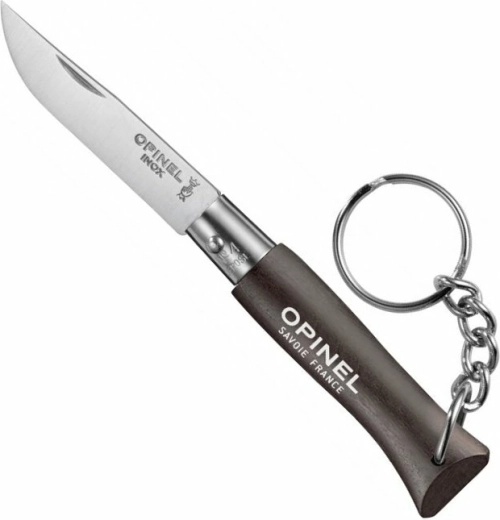 Opinel N°04 breloc pentru chei – cuțit de buzunar 5 cm, negru, lemn de fag