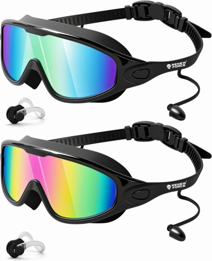 Set de 2 perechi de ochelari de înot RENEW FORCE cu filtru UV 400