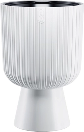 Ghiveci KELI Mika 30 cm alb cu inserție