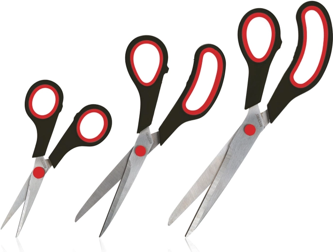 Set de foarfece 3 buc – 14, 21 și 24 cm, mix de culori