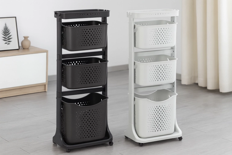 Raft mobil din plastic cu patru coșuri