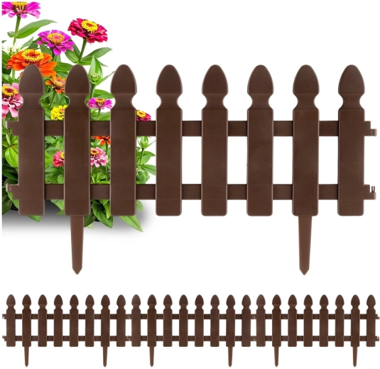 Gard viu/împrejmuire de grădină maro 49 × 21 cm, set 4 buc.