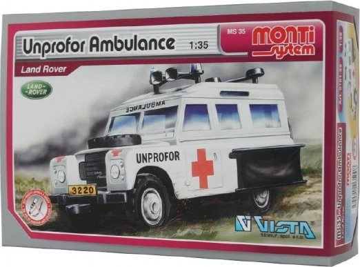 Set de construcție Monti System UNPROFOR Ambulanță Land Rover 1:35
