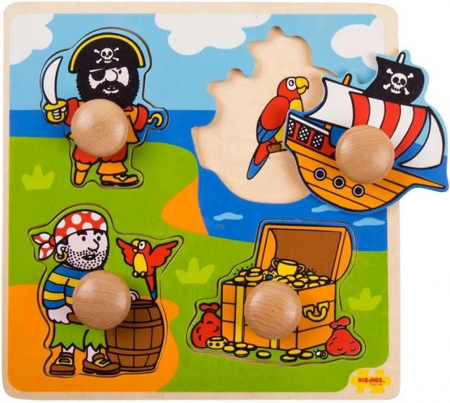 Puzzle de inserție Pirați de la Bigjigs Toys