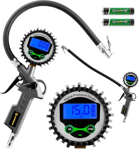 Pistolă digitală pentru umflat anvelope cu manometru HUMBERG HM-260