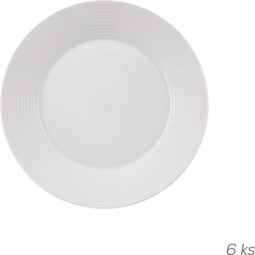 Farfurii de desert din porțelan Mona „liniat”, 19 cm, set 6 buc.