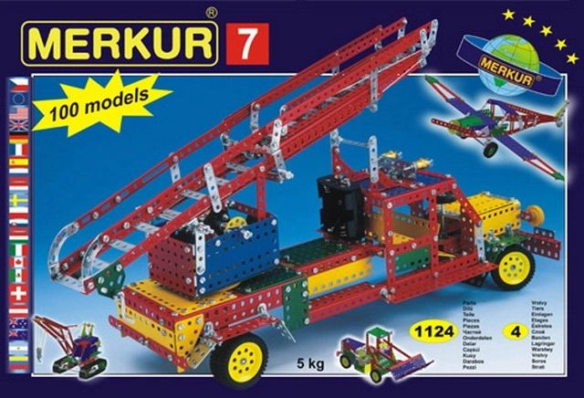 Set de construcție MERKUR 7 – 100 modele, 1124 piese