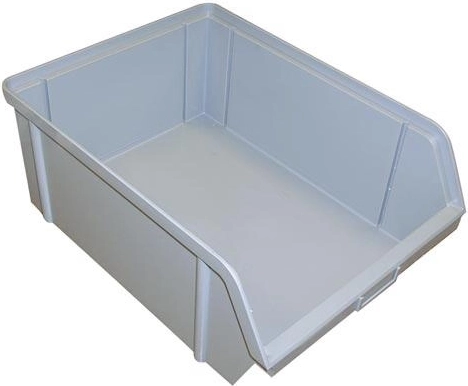 Cutie de depozitare înclinată 400 × 300 × 162 mm, gri, capacitate 40 kg