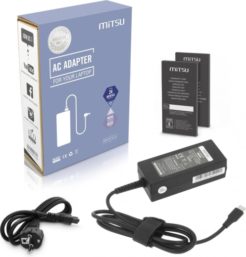 Adaptor de alimentare Mitsu USB‑C pentru laptop 45 W (Power Delivery)