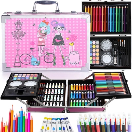 Set de artă Renew Force Girls în valiză roz - 1 bucată