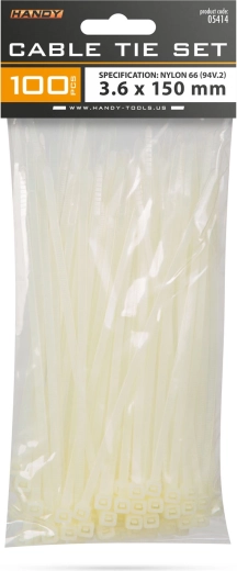 Coliere transparente pentru cabluri 150 × 3,6 mm, 100 de bucăți