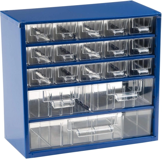 Organizator metalic cu sertare TOKOZ, 30,5 × 28 × 15,5 cm, albastru