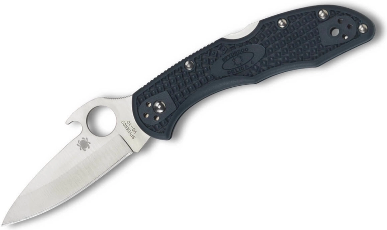 Spyderco Delica 4 Emerson Opener cuțit de buzunar 7,4 cm, satin, FRN albastru-gri