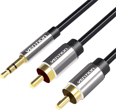 Cablu Audio 2xRCA la 3,5 mm Vention BCFBD 0,5 m (negru)