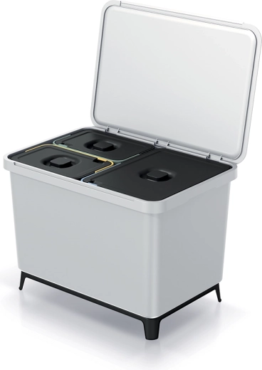 Coș pentru sortarea deșeurilor PROSPERPLAST Systema 1×23 l + 2×10 l, culoare cenușie