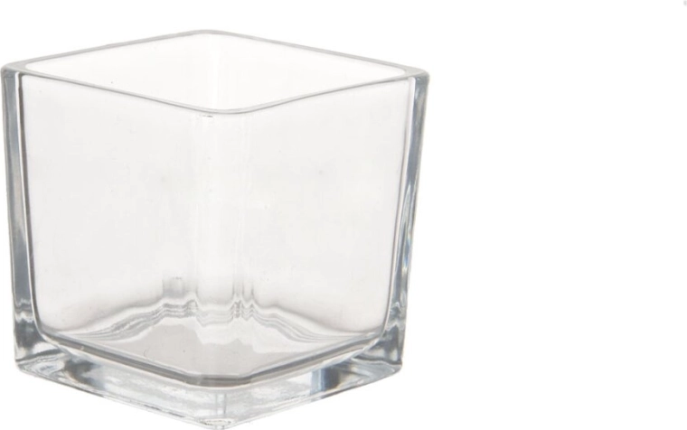 Suport de lumânare din sticlă transparentă 5,2 × 5,2 × 5,2 cm