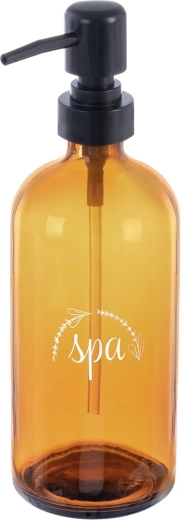 Dozator de săpun SPA din sticlă maro 500 ml
