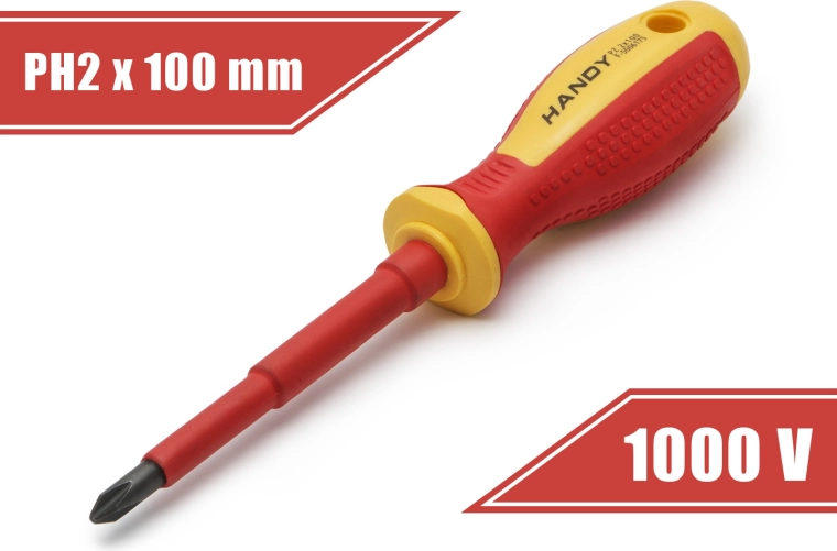 Șurubelniță izolată PH2, 100 mm, până la 1000 V