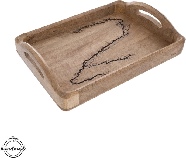 Tavă de servire din lemn de mango electric 35,5 × 25 cm