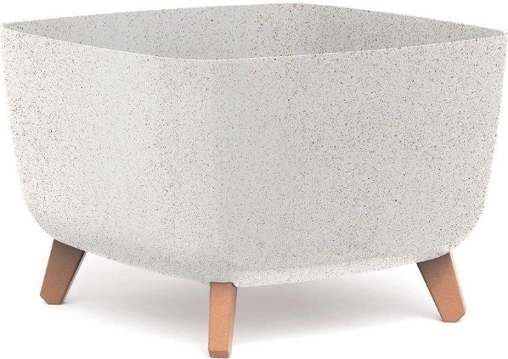 Ghiveci Gracia Square Eco Wood 39 × 39 × 27 cm alb
