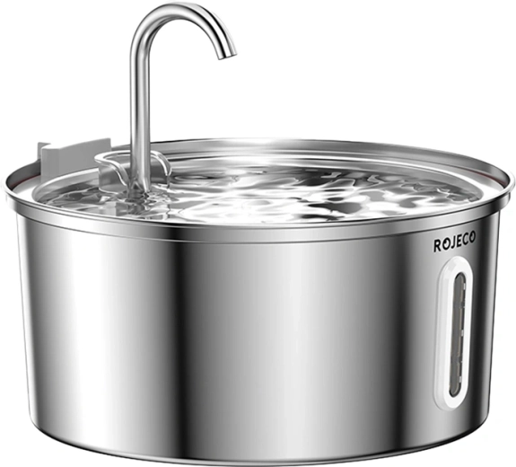 Fântână pentru pisici ROJECO, 3,2 l, din oțel inoxidabil