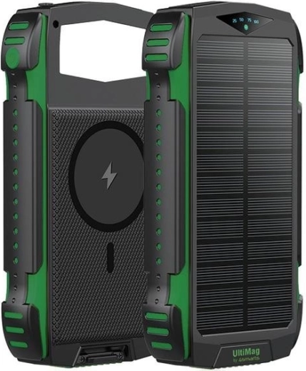 Baterie externă solară 4smarts TitanPack UltiMag 20000 mAh, rezistentă, verde