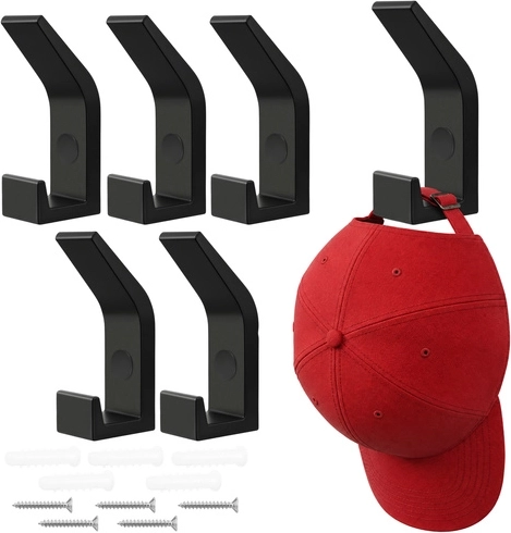 Cuier de perete Ruhhy negru mat loft, triplu - set 5 buc