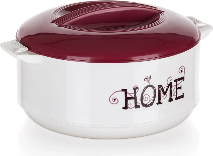Bol termic cu inserție din oțel inoxidabil HOME 3,5 l alb/bordo