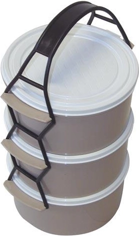 Recipient pentru mâncare 3x1,0 l din plastic