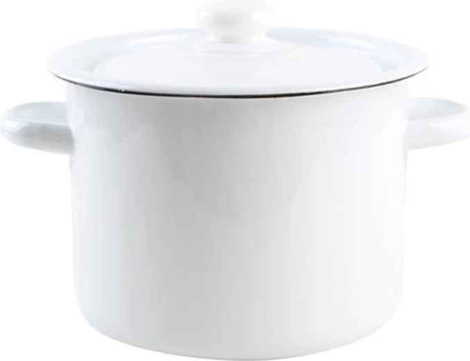 Oală emailată cu capac 4,5 l – albă