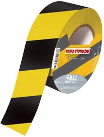 Banda de avertizare galben-negru 75 mm × 500 m