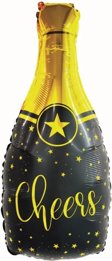 Balon din folie în formă de sticlă de șampanie Cheers