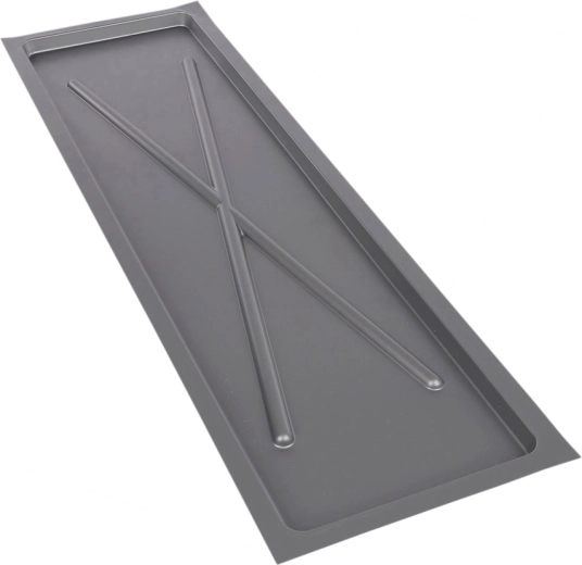 Tavă îngustă de scurgere Metpol, argintie, 75 × 22,5 cm, pentru scurgător de vase pe două niveluri de 80 cm