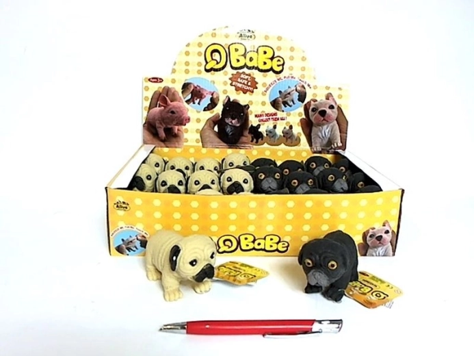 Figurină decorativă buldog cu buline, 10 cm