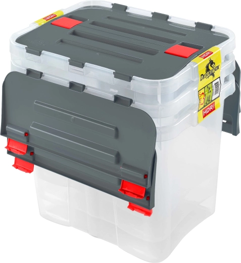 Heidrun cutii de depozitare din plastic cu capac Dragon 24 l (3 buc)