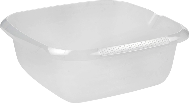 Bol de bucătărie transparent, pătrat, cu cioc de turnare 8 l (34 × 34 cm)