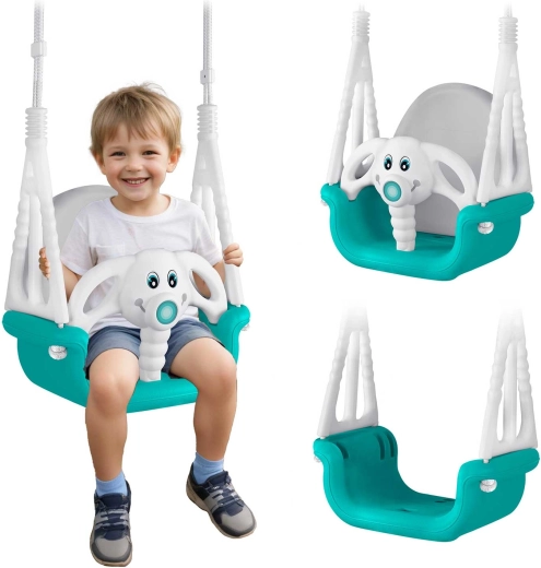 Leagăn pentru copii 3în1 Elefănțel RICOKIDS turcoaz