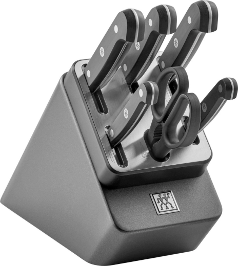 Set de 5 cuțite într-un bloc negru cu ascuțire automată