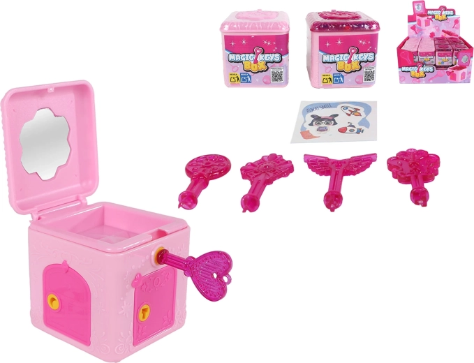 Cutie cu surpriză cu cheiță 5 × 6 × 5,5 cm – mix de motive și culori, set 24 buc
